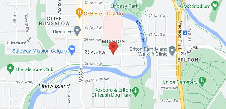 map of 215 25 Avenue SW